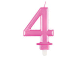 Metallic Pink Candle - Number 4