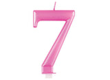 Metallic Pink Candle - Number 7