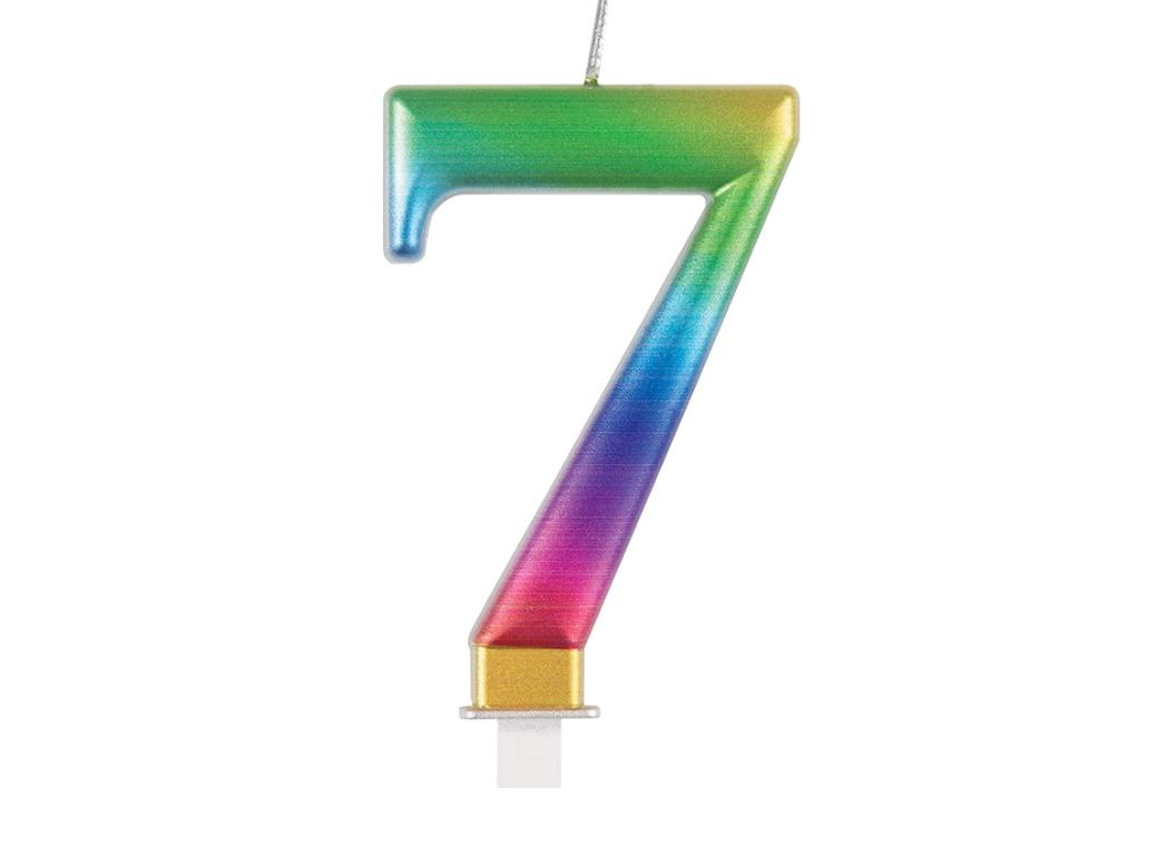 Metallic Rainbow Candle - No. 7