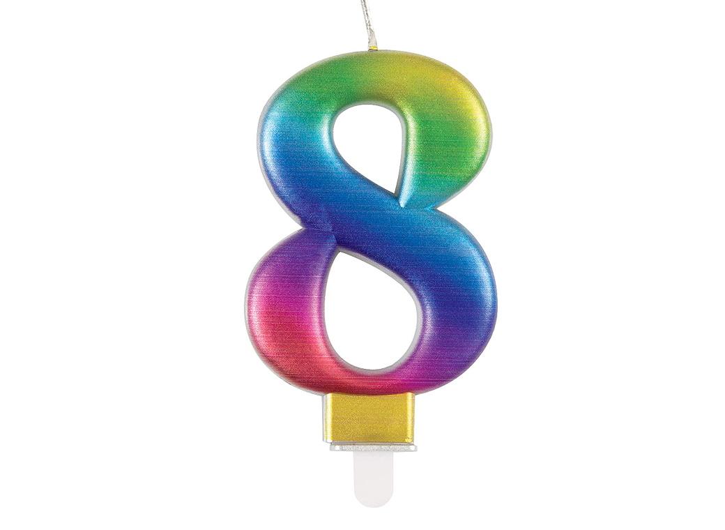 Metallic Rainbow Candle - No. 8