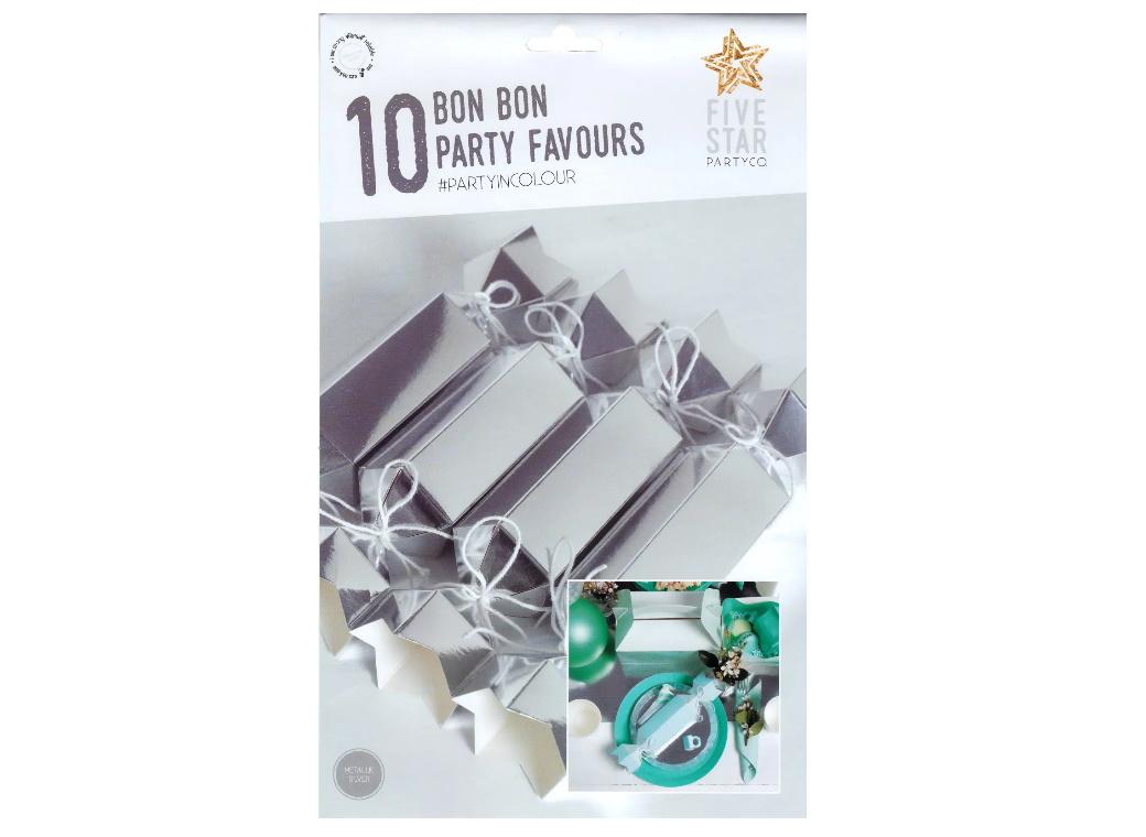 Metallic Silver Bon Bons 10pk