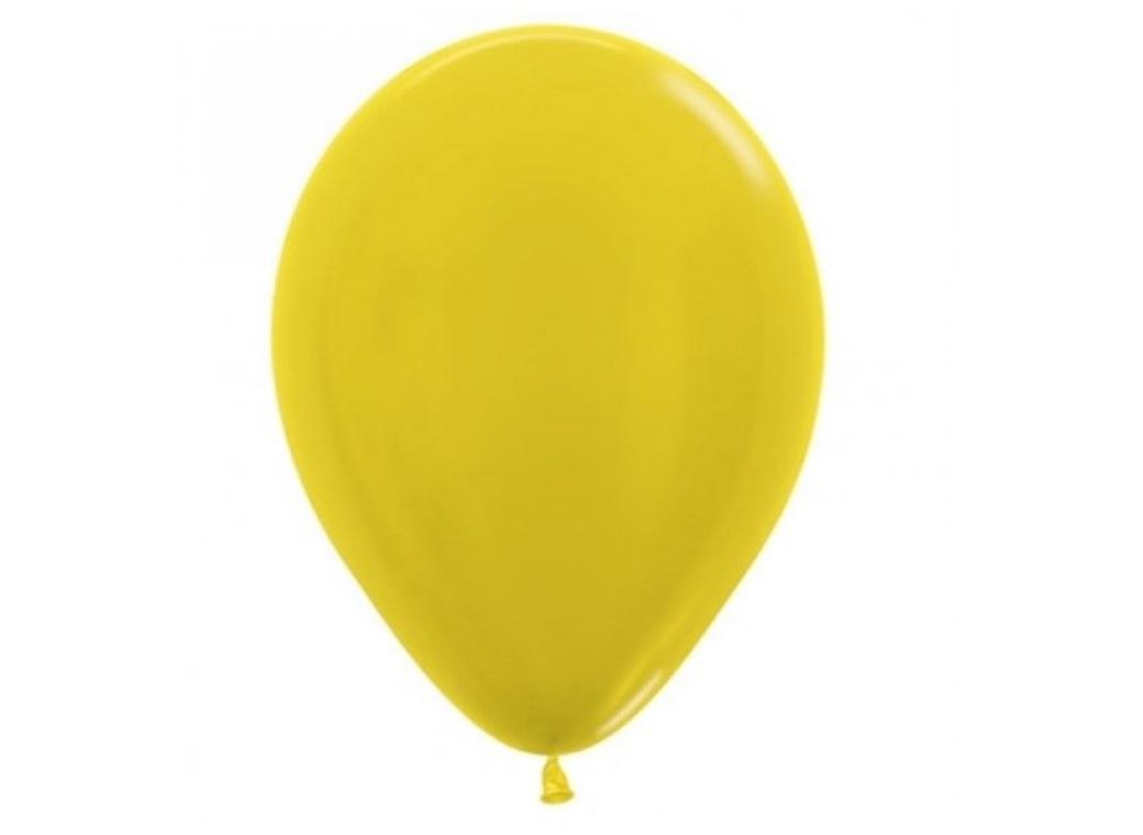 Metallic Yellow Balloon - Single