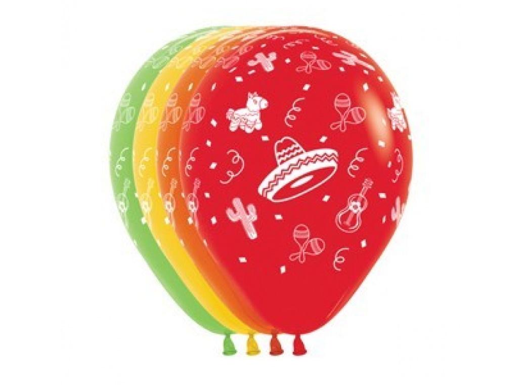 Mexican Fiesta Balloons 12pk