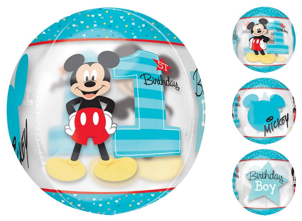 Mickey 1st Birthday Orbz Balloon