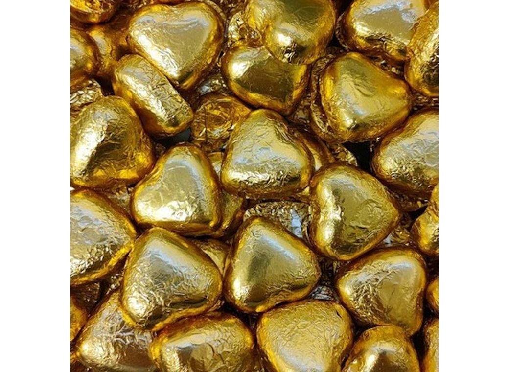 Milk Chocolate Hearts 8pk - Gold