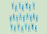 Baby Shower Mini Clothes Pegs 24pk Blue