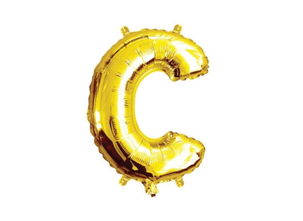 Mini Gold Foil Balloon - Letter C