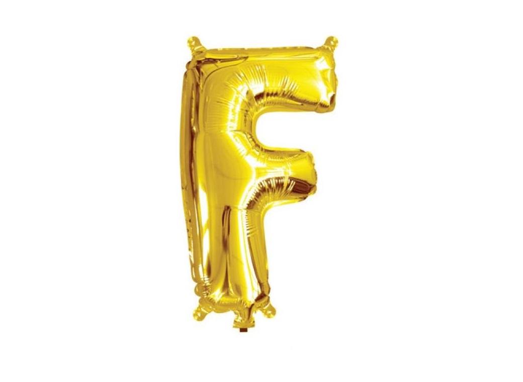 Mini Gold Foil Balloon - Letter F