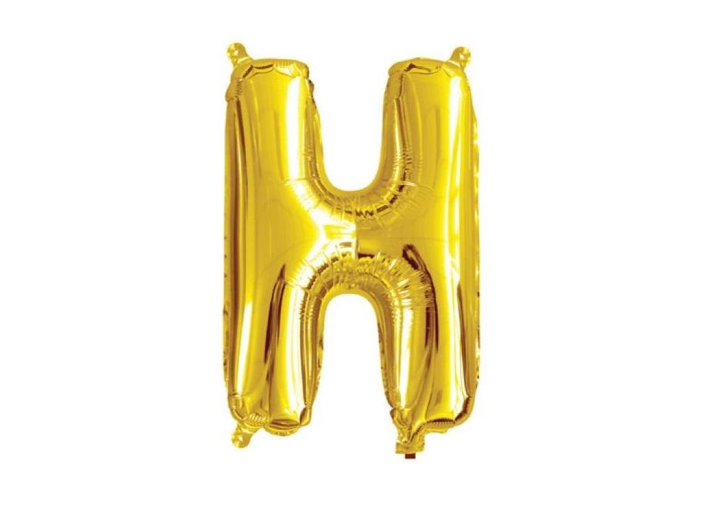 Mini Gold Foil Balloon - Letter H