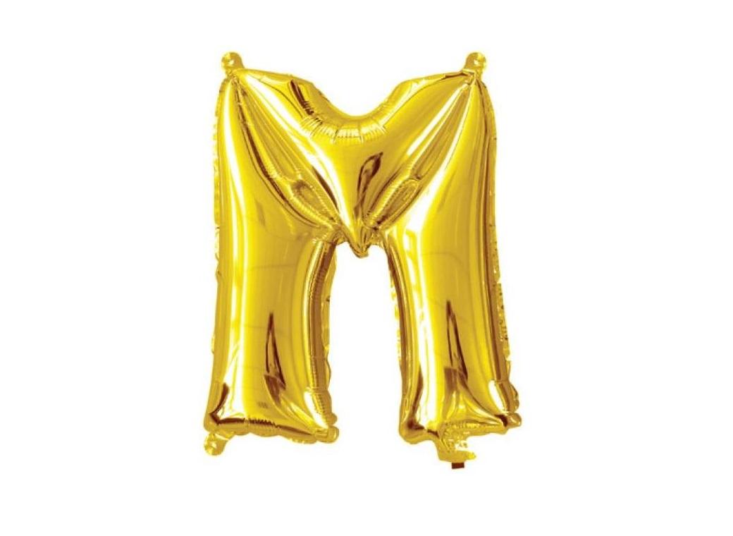 Mini Gold Foil Balloon - Letter M