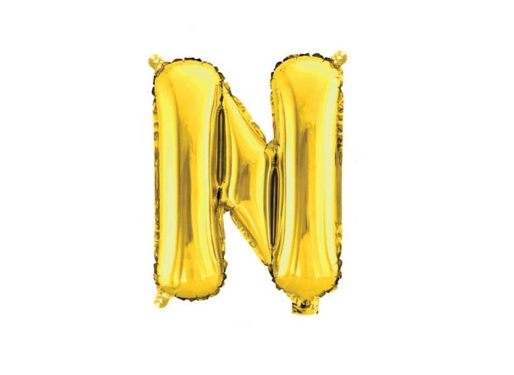 Mini Gold Foil Balloon - Letter N