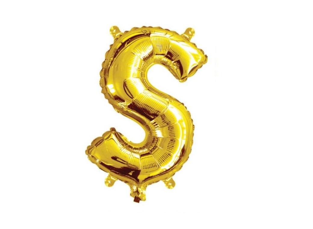 Mini Gold Foil Balloon - Letter S