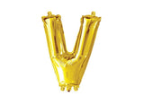 Mini Gold Foil Balloon - Letter V