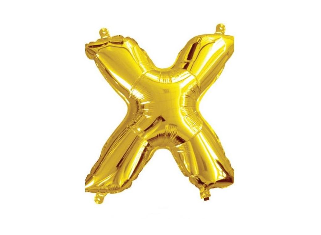 Mini Gold Foil Balloon - Letter X