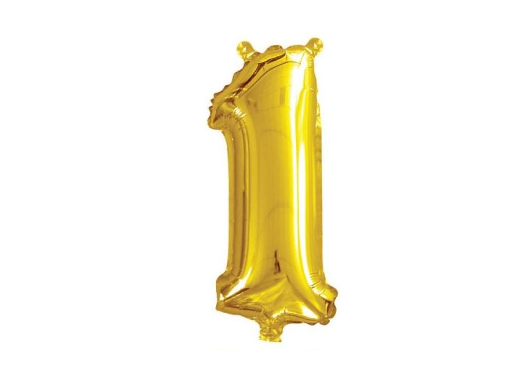 Mini Gold Foil Balloon - Number 1