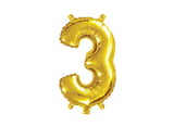 Mini Gold Foil Balloon - Number 3