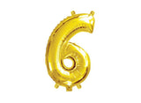 Mini Gold Foil Balloon - Number 6