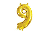 Mini Gold Foil Balloon - Number 9