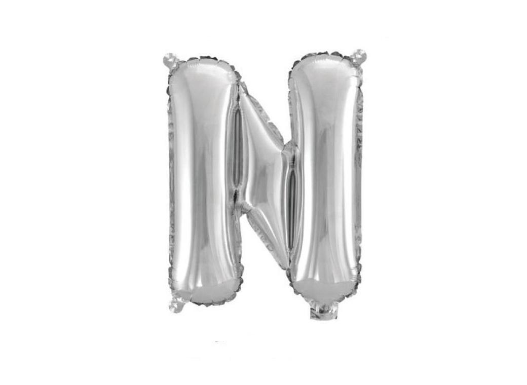 Mini Silver Foil Balloon - Letter N