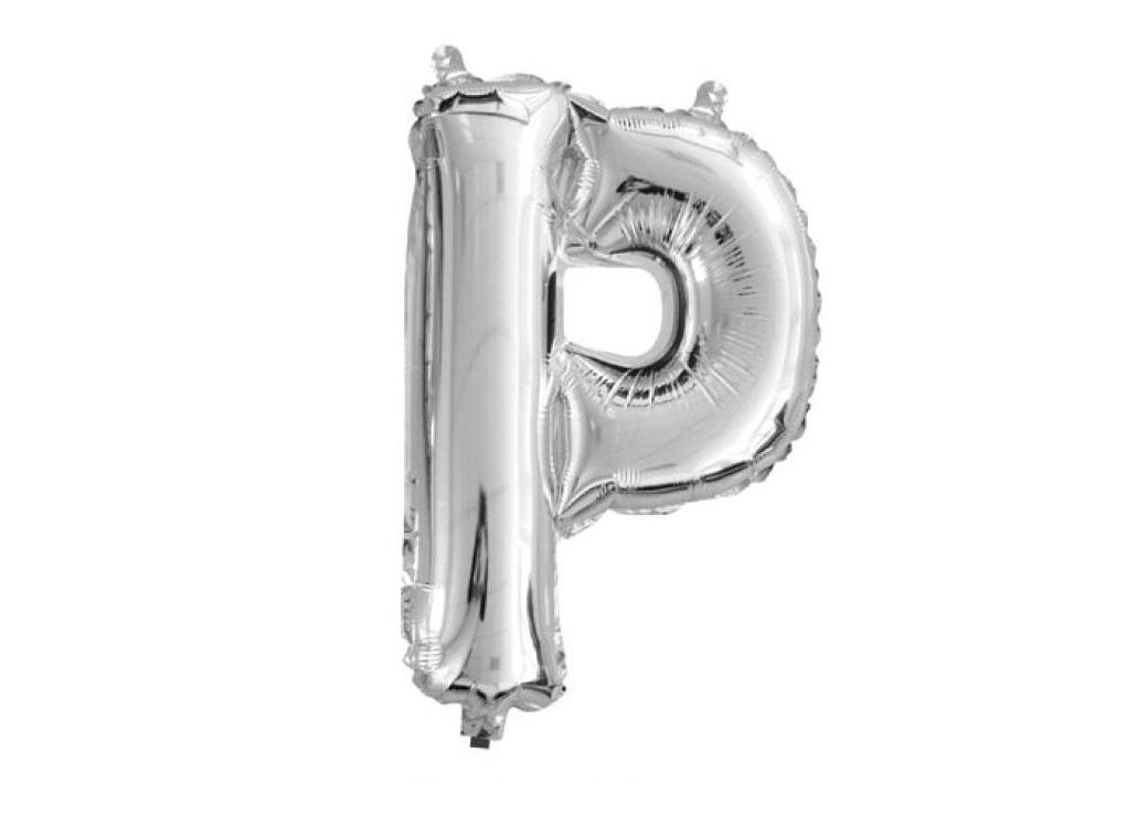 Mini Silver Foil Balloon - Letter P