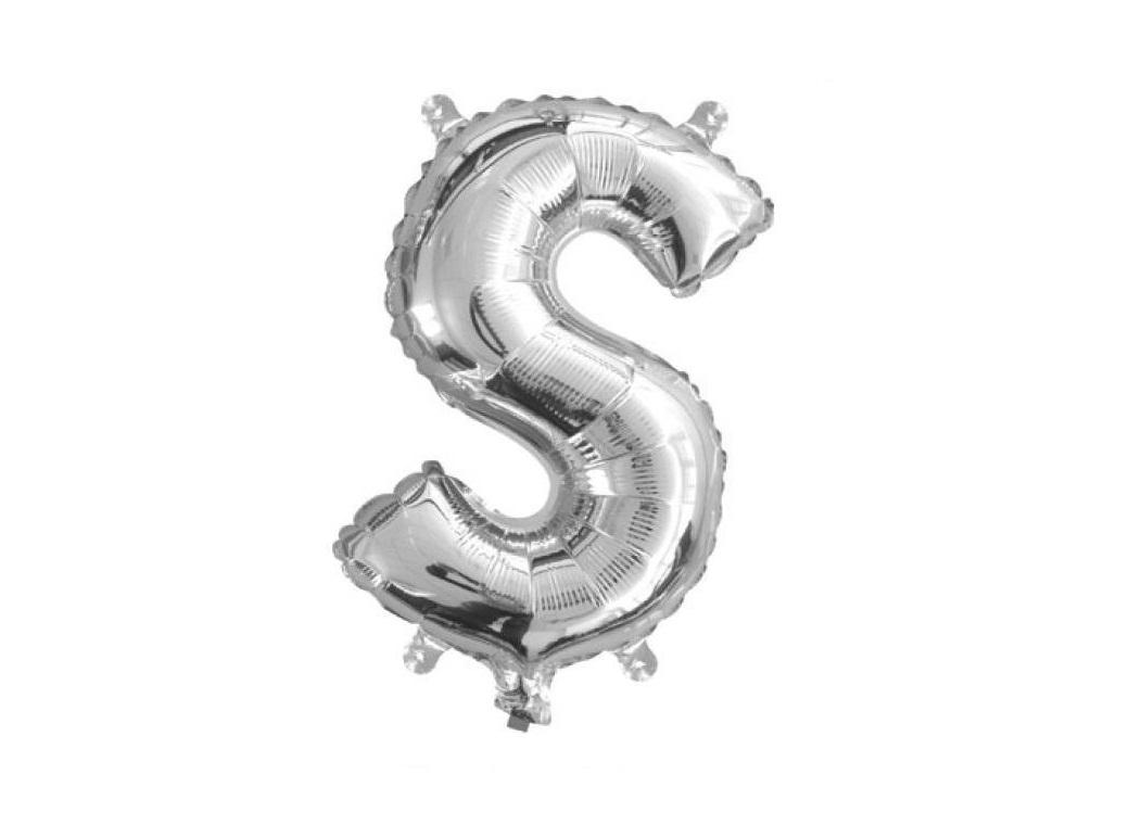 Mini Silver Foil Balloon - Letter S