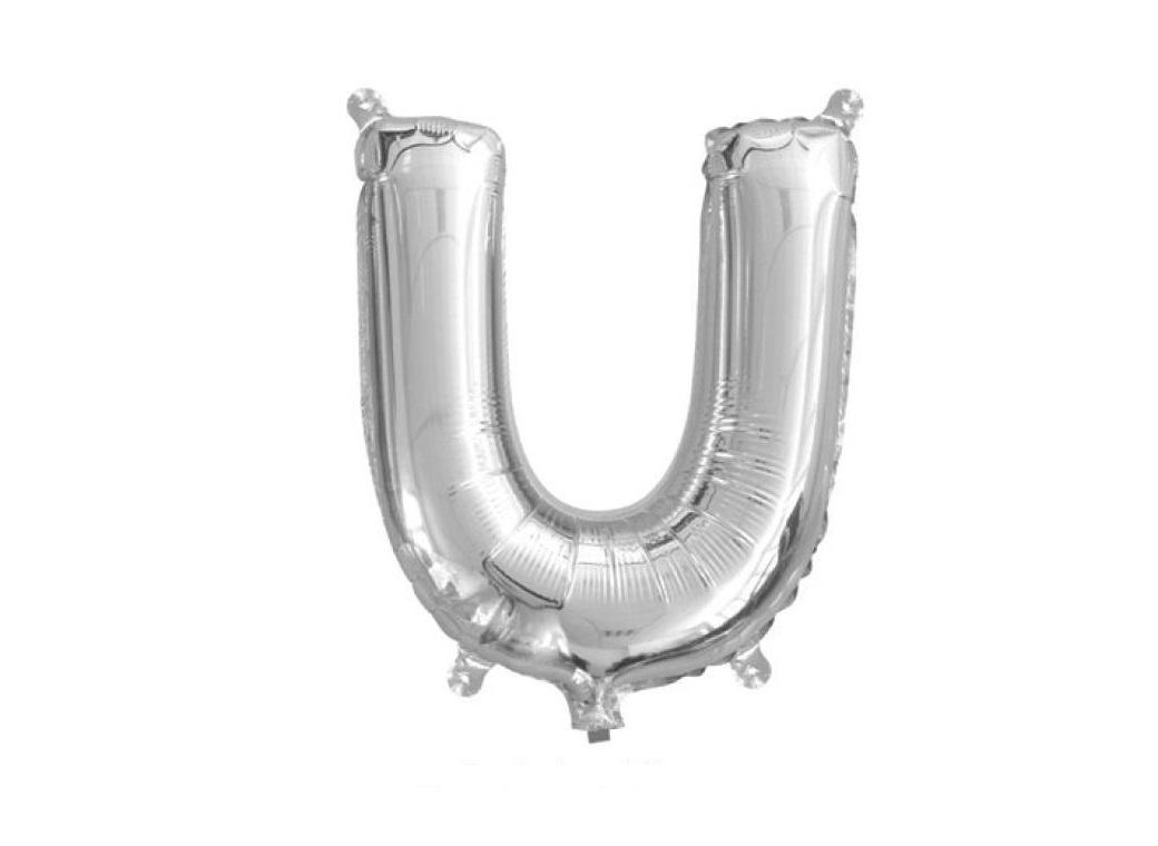 Mini Silver Foil Balloon - Letter U