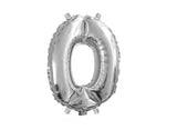 Mini Silver Foil Balloon - Number 0