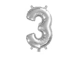 Mini Silver Foil Balloon - Number 3