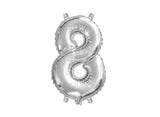 Mini Silver Foil Balloon - Number 8