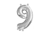 Mini Silver Foil Balloon - Number 9