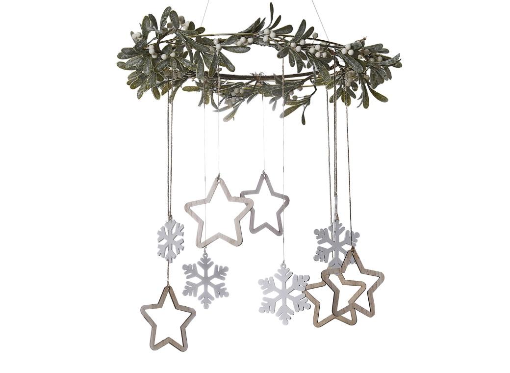 Mistletoe Hanging Hoop with Snowflakes & Stars