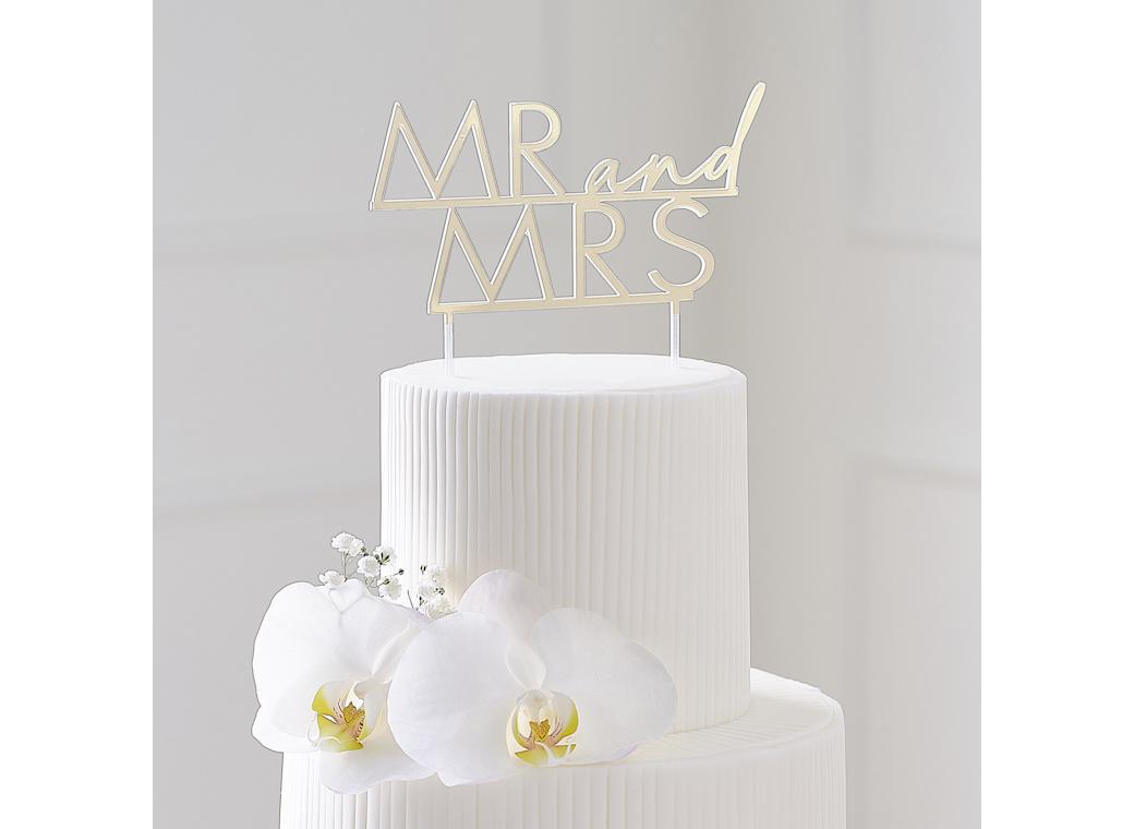 Modern Luxe Mr & Mrs Cake Topper