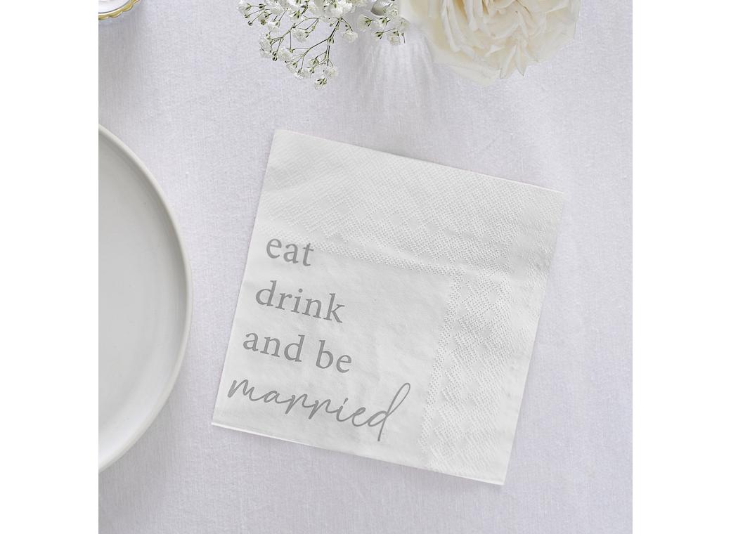 Modern Luxe Wedding Napkins 16pk