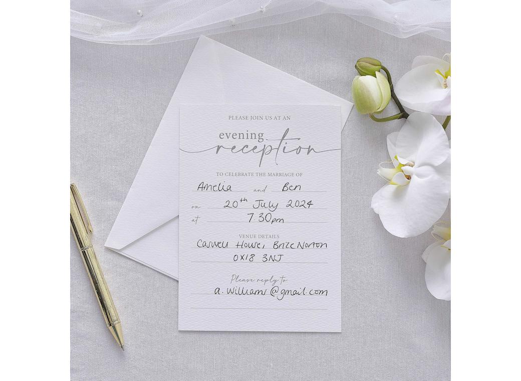 Modern Luxe Wedding Reception Invitations 10pk