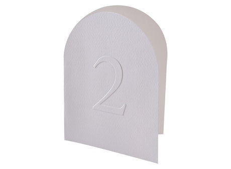 Modern Luxe White Embossed Table Numbers