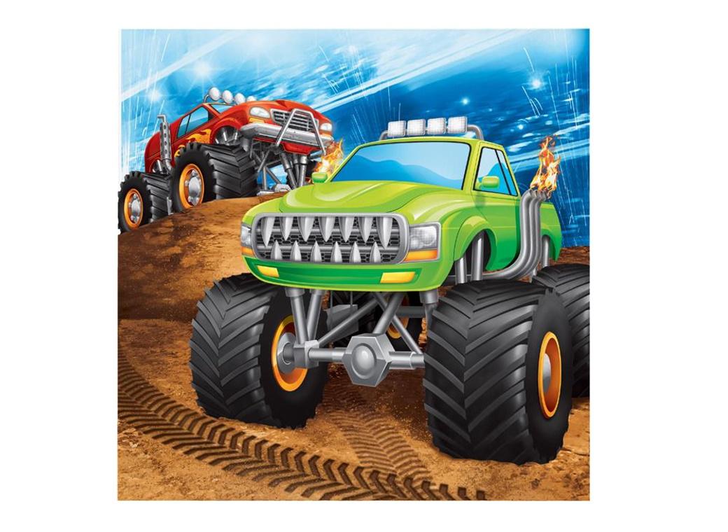 Monster Truck Lunch Napkins 16pk