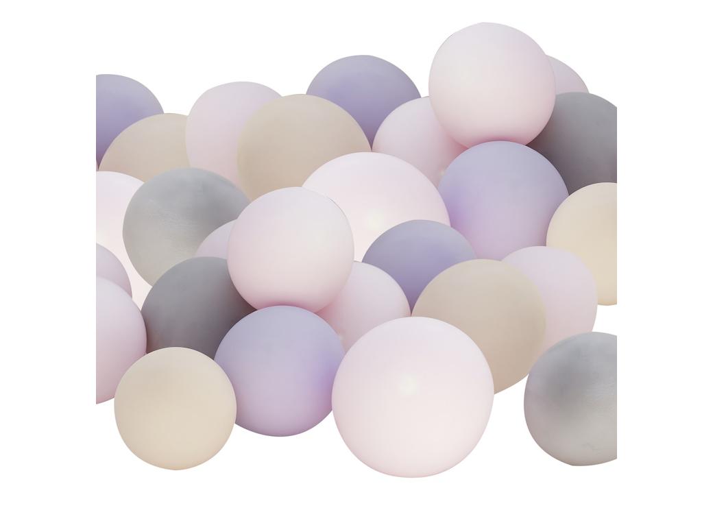 Pink, Grey, Nude & Lilac Mosaic Balloons 40pk