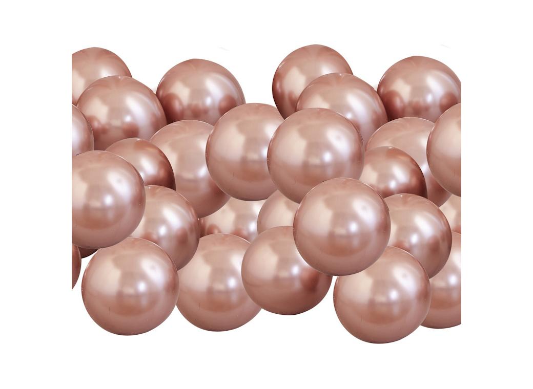 Rose Gold Chrome Mosaic Balloons 40pk