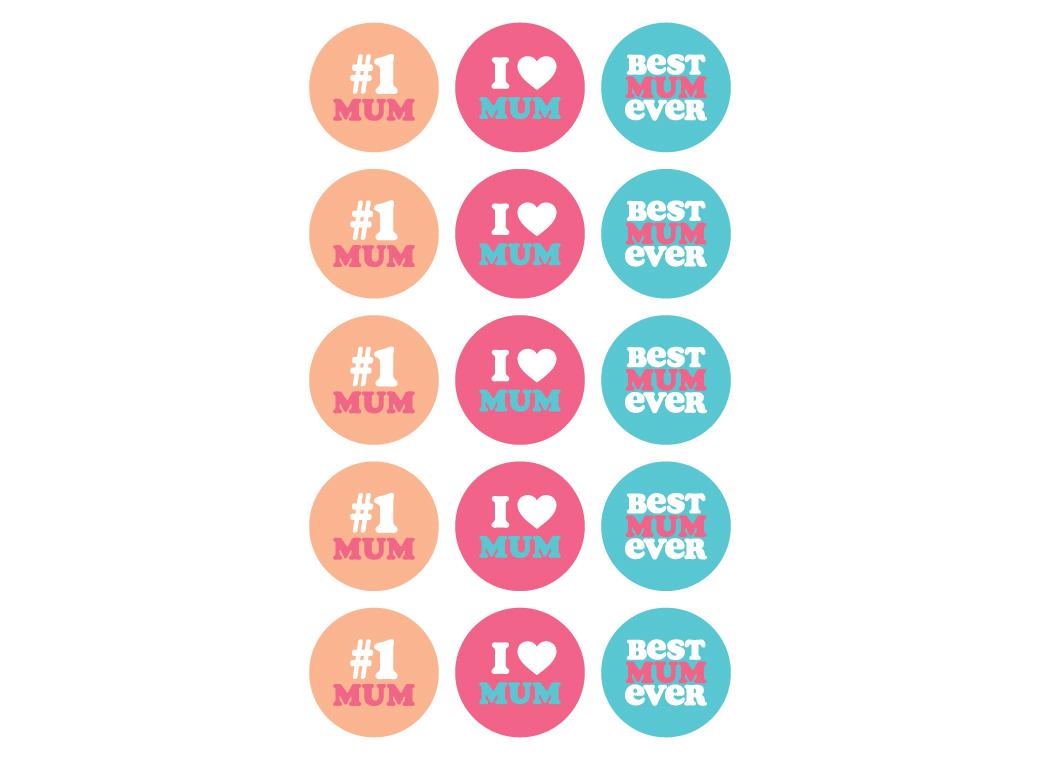 All About Mum Edible Cupcake Toppers