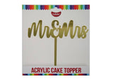 GoBake Mr & Mrs Cake Topper - Gold