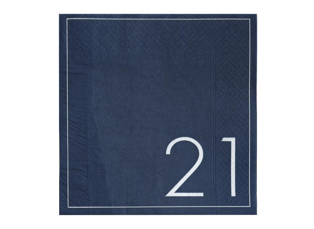 Navy 21st Birthday Napkins 16pk