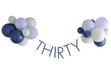 Navy 30th Birthday Balloon Bunting