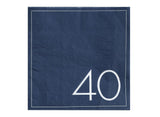 Navy 40th Birthday Napkins 16pk