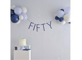 Navy 50th Birthday Balloon Bunting