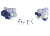 Navy 50th Birthday Balloon Bunting