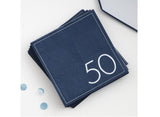 Navy 50th Birthday Napkins 16pk