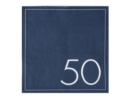 Navy 50th Birthday Napkins 16pk