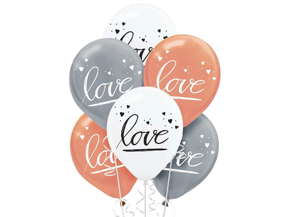 Navy Love Balloons 6pk