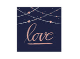 Navy Love Beverage Napkins 16pk