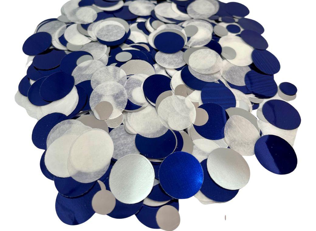 Tissue Confetti - Navy White & Silver